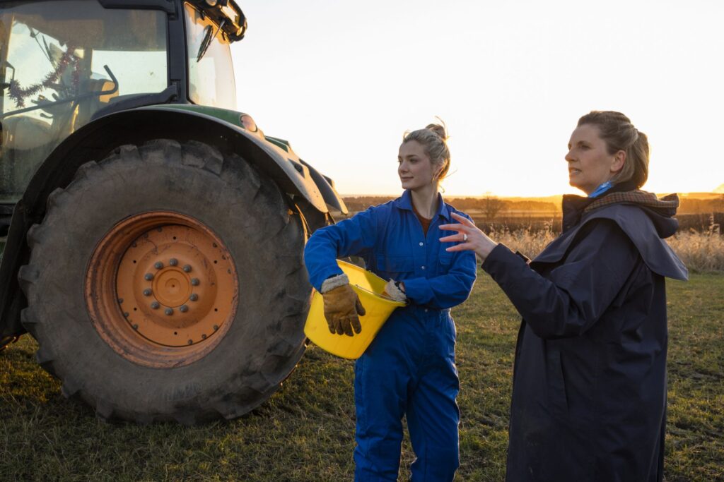 Female farmers talking